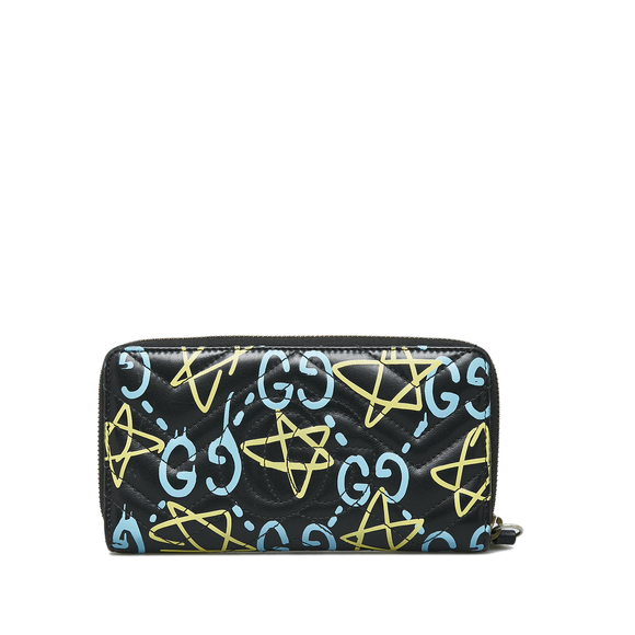 GUCCI GG Marmont Ghost Leather Zip Around Wallet Long Wallets - Picture 3 of 10